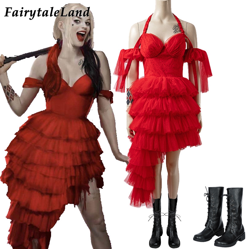 Suicide Squad 2 Harley Quinn Red Dress Cosplay Costume Suicide Squad 2 Harley Quinn Red Dress Cosplay Costume